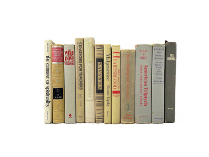 Antique Gray & White Hardback Books