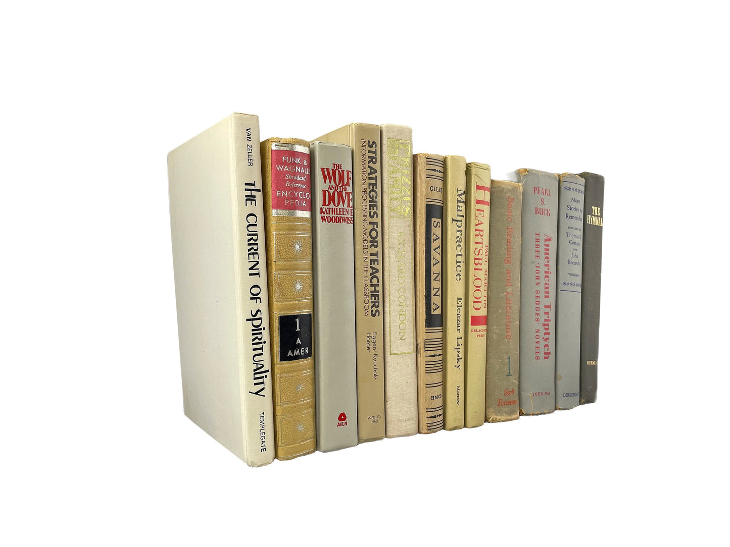 Antique Gray & White Hardback Books