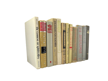 Antique Gray & White Hardback Books