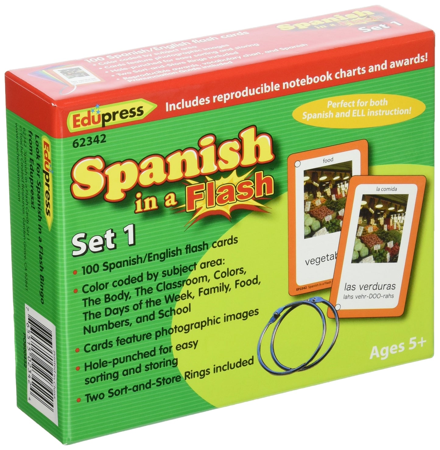 Edupress Spanish in a Flash Cards Set 1 (EP62342)