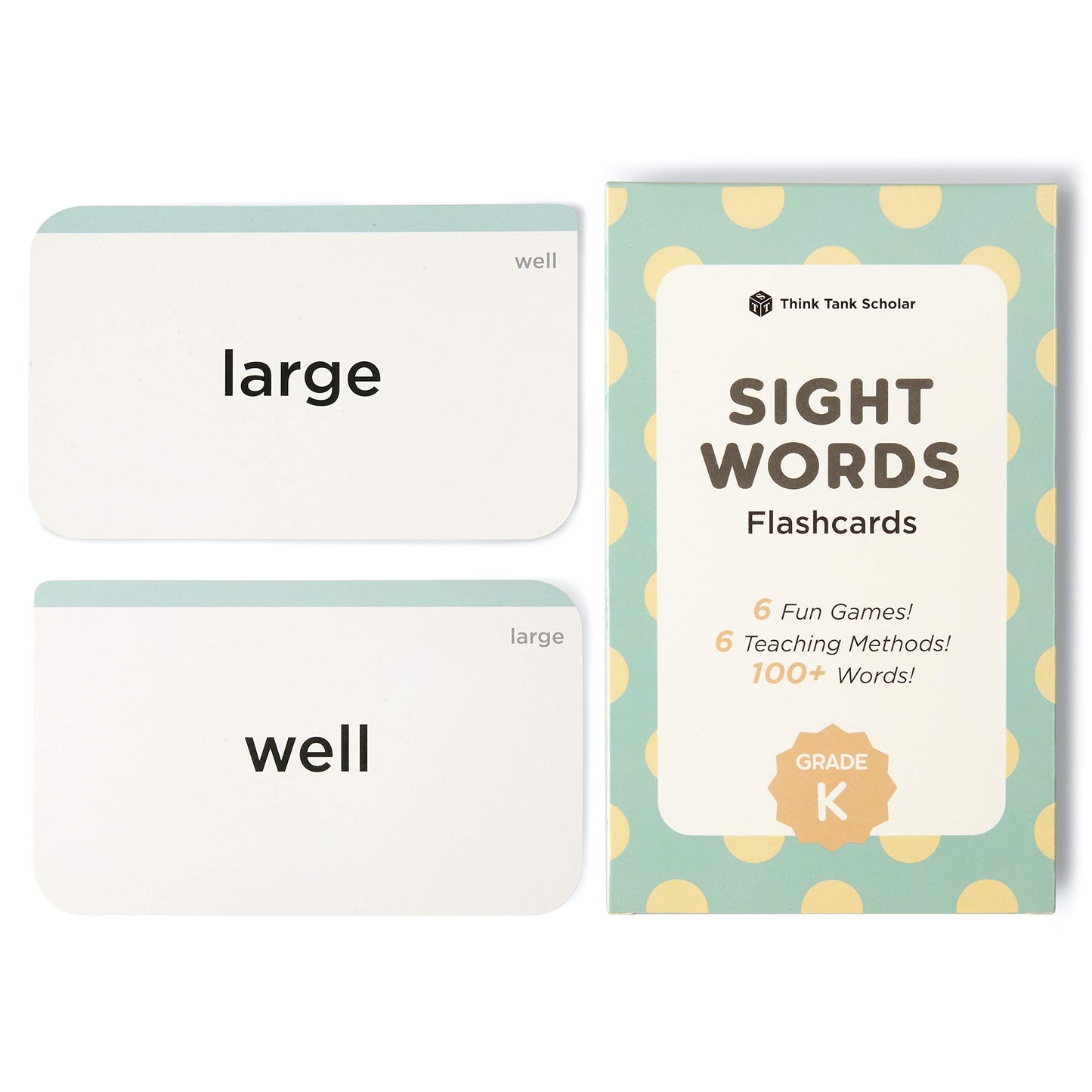 Think Tank Scholar K Sight Words Flash Cards (Kindergarden) Pack 100+ Dolch & Fry (High Freqency) Flashcards - Learn to Read, Learning Kids Ages 4 5 6 7 Homeschool Classroom Elementary School